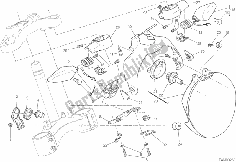 Todas as partes de Farol do Ducati Monster 1200 S USA 2015